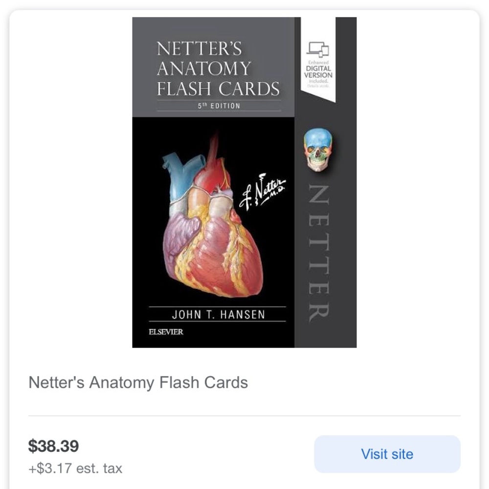 Netter’s Anatomy Flash Cards- 5th Edition